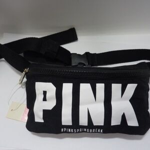 VICTORIA'S SECRET PINK VS Spring Break WAIST POUCH / FANNY PACK Belt Bag BLACK
